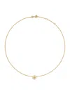 Tory Burch Kira Metallic Necklace With Logo Pendant And Chain-link Detail On Brass Blend Woman In Gold
