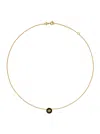 Tory Burch Kira Metallic Necklace With Logo Pendant And Chain-link Detail On Brass Blend Woman In Brown