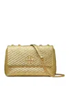 Tory Burch Small Moto Quilted Metallic Leather Convertible Shoulder Bag In Gold