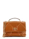 Tory Burch Quilted Leather Shoulder Bag With Chain Strap In Brown