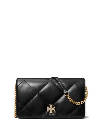TORY BURCH KIRA PAVÉ DIAMOND-QUILTED WALLET-ON-CHAIN