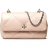 Tory Burch Kira Mini Diamond Quilted Leather Crossbody Bag In Soft Pink