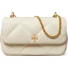 Tory Burch Kira Mini Diamond Quilted Leather Crossbody Bag In White