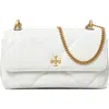 Tory Burch Kira Mini Diamond Quilted Leather Crossbody Bag In White