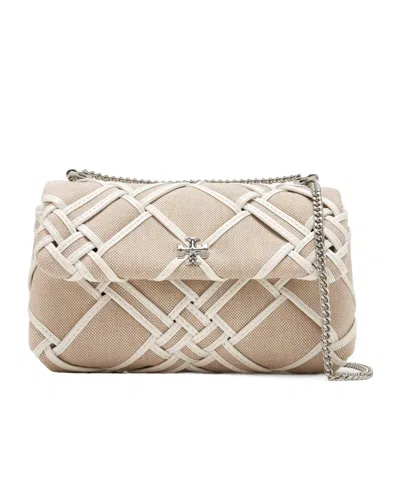 Tory Burch Kira Mini Flap Shoulder Bag In Nude
