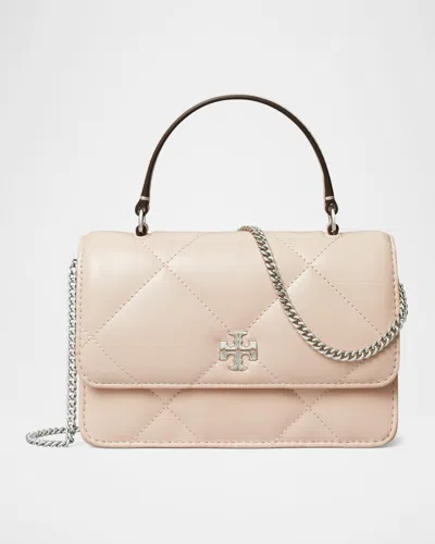 TORY BURCH KIRA MINI QUILTED LEATHER TOP-HANDLE BAG
