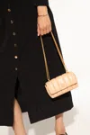Tory Burch Mini Kira Flap Convertible Quilted Leather Shoulder Bag In Beige