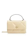 Tory Burch Mini Kira Diamond Quilt Top-handle Crossbody In Neutral