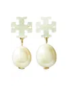 Tory Burch Kira Mother-of-pearl Drop Earrings In Gold