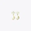 Tory Burch Kira Mother Of Pearl Drop Earring In Tory Gold/mother Of Pearl