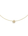 TORY BURCH KIRA MOTHER OF PEARL FLOWER PENDANT NECKLACE IN 18K GOLD PLATED, 16.6-18.2