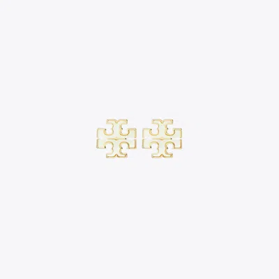 Tory Burch Kira Mother Of Pearl Stud Earring In Tory Gold/mother Of Pearl
