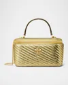Tory Burch Kira Diamond Quilted Leather Vanity Bag In Gold