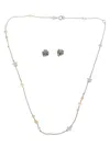 Tory Burch Chain Necklace And Earrings Set In Silver