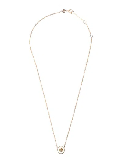 Tory Burch Kira Enamel Pendant Necklace In Gold