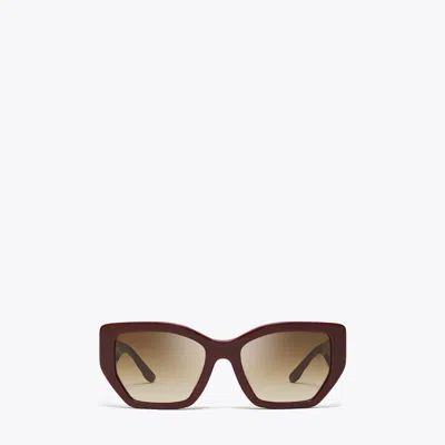 Tory Burch Kira Oversized Geometric Sunglasses In Brown