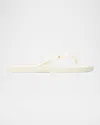 Tory Burch White Kira Flip Flops In Ivory / Gold