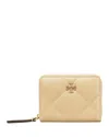 Tory Burch Kira Pave Logo Diamond Quilted Leather Wallet In Vanilla