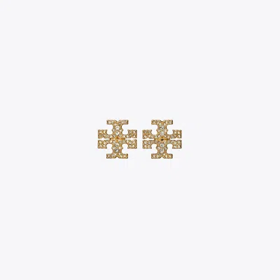 Tory Burch Kira Pavé Stud Earring In Tory Gold/crystal
