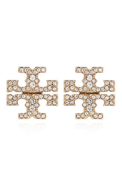 Tory Burch Kira Crystal Embellished Earrings In Gold