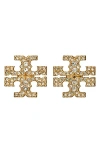 Tory Burch Kira Pavé Stud Earrings In Gold