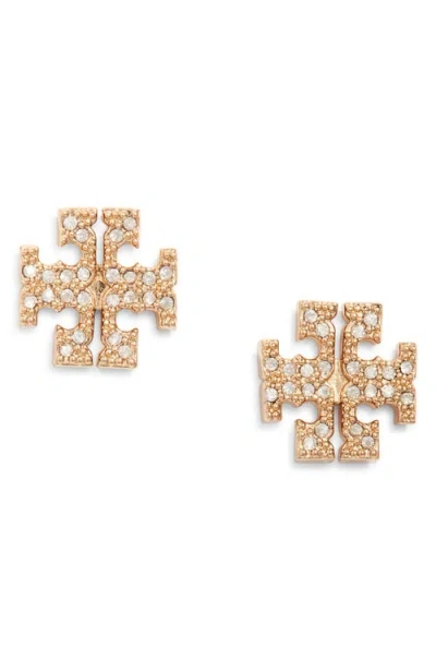 Tory Burch Kira Pavé Stud Earrings In Gold