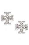 Tory Burch Kira Pavé Stud Earrings In Metallic