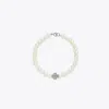 Tory Burch Kira Pearl Bracelet In White