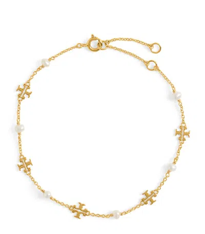 Tory Burch Kira Pearl Chain Bracelet In Gold