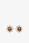 Tory Burch Kira Pearl Crystal Stud Earrings In Gold