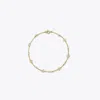 Tory Burch Kira Pearl Delicate Chain Bracelet In Gold