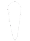 Tory Burch Kira Pearl Delicate Long Necklace In Silver