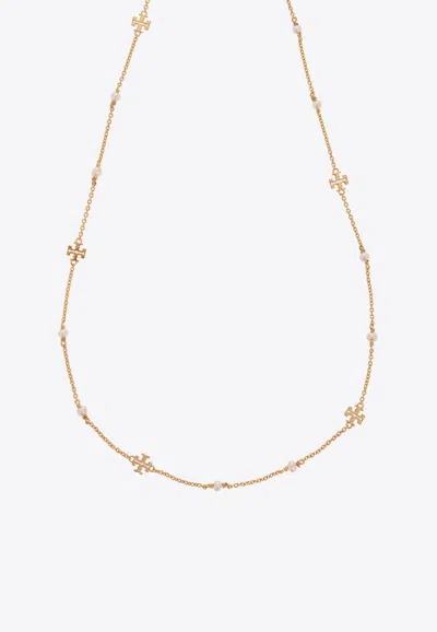 Tory Burch Kira Pearl Delicate Necklace In Gold