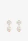 Tory Burch Kira Pearl Drop Earrings In White