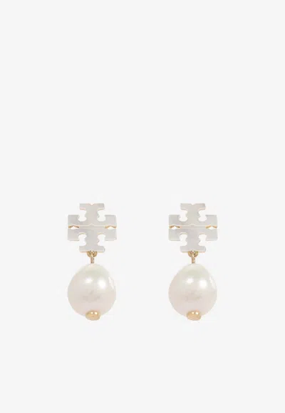 Tory Burch Kira Pearl Drop Earrings In White