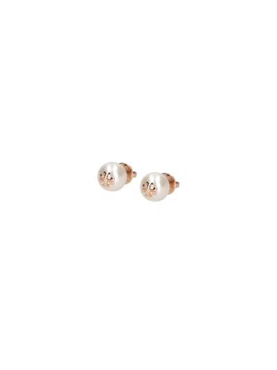 Tory Burch "kira" Pearl Earrings In White