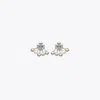 Tory Burch Kira Pearl Front-back Earring In Tory Silver/pearl/crystal
