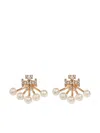 Tory Burch Kira Front And Rear Earrings In Gold