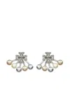 Tory Burch Kira Pearl Front-back Earrings In Silver