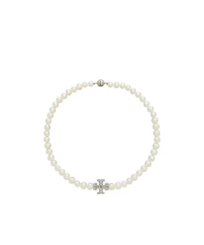 Tory Burch Kira Pearl Necklace In Orange