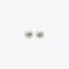 Tory Burch Kira Pearl Stud Earring In Tory Silver/pearl/crystal