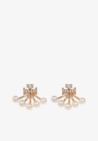Tory Burch Kira Pearl Stud Earrings In Gold