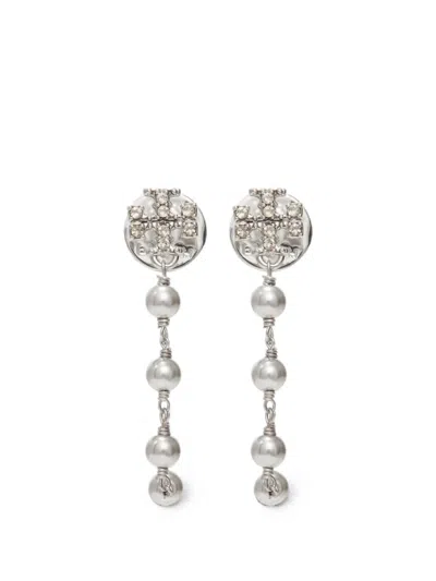 Tory Burch Kira Pearl-drop Earrings In Metallic