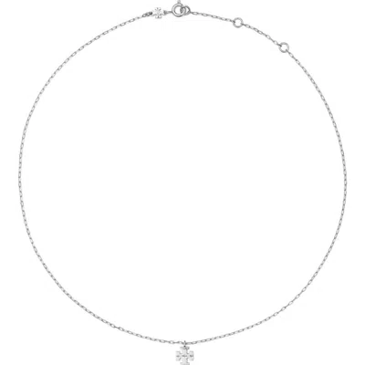 Tory Burch Kira Pendant Necklace In Silver