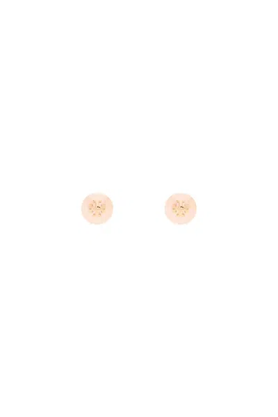 Tory Burch Kira Pearl Earrings With In Pink,gold