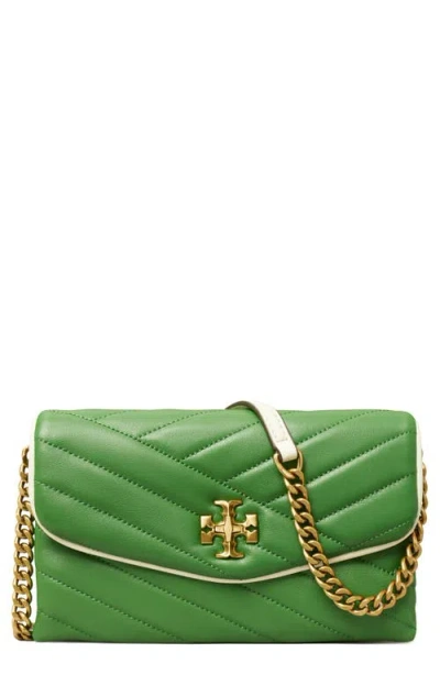 Tory Burch Kira Pop Edge Chevron Quilted Leather Wallet On A Chain
