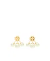 Tory Burch Kira Imitation Pearl Front To Back Earrings In Gold Tone In White