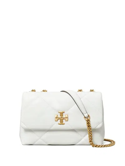 Tory Burch Kira Quilt Small Shoulder Bag In White