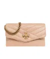 Tory Burch Kira Small Chevron-quilt Flap Shoulder Bag In Nude