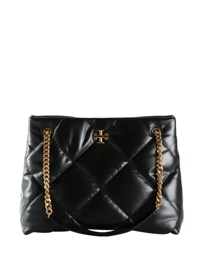Tory Burch Kira Quilted Chain Tote Bag In Black